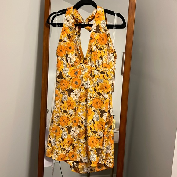 Floral Halter Mini Dress - Picture 1 of 4